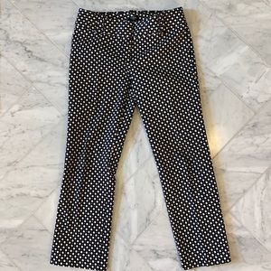 JCrew black and white cropped pants, size 0